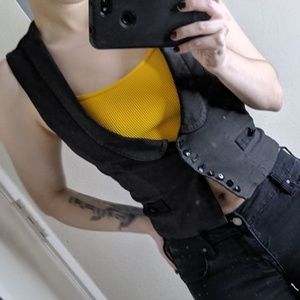 Grey button up vest